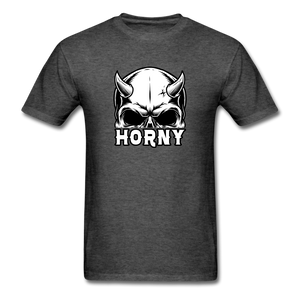Horny Men's Funny Halloween T-Shirt - heather black