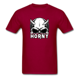 Horny Men's Funny Halloween T-Shirt - dark red