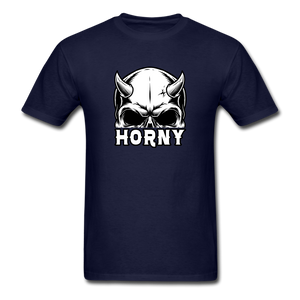 Horny Men's Funny Halloween T-Shirt - navy