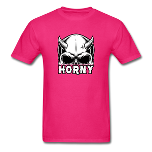Horny Men's Funny Halloween T-Shirt - fuchsia