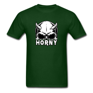 Horny Men's Funny Halloween T-Shirt - forest green