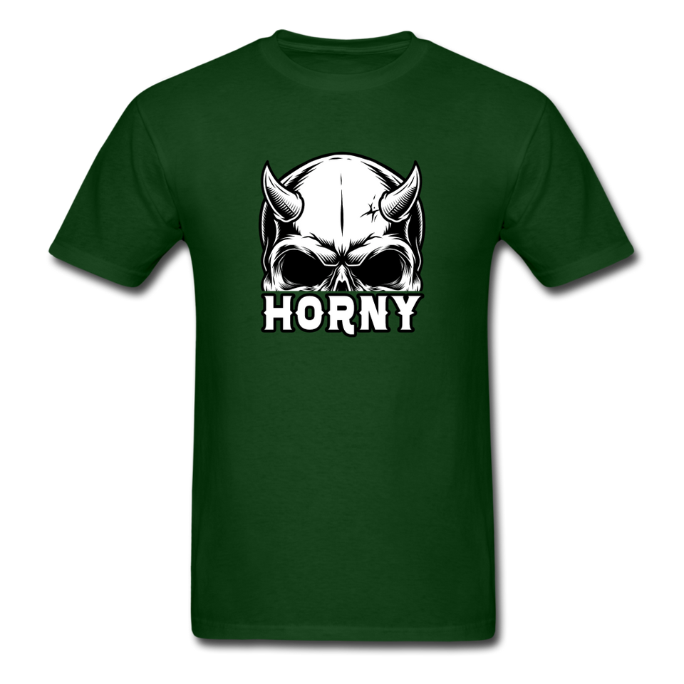 Horny Men's Funny Halloween T-Shirt - forest green