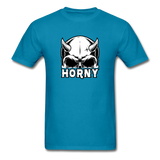 Horny Men's Funny Halloween T-Shirt - turquoise