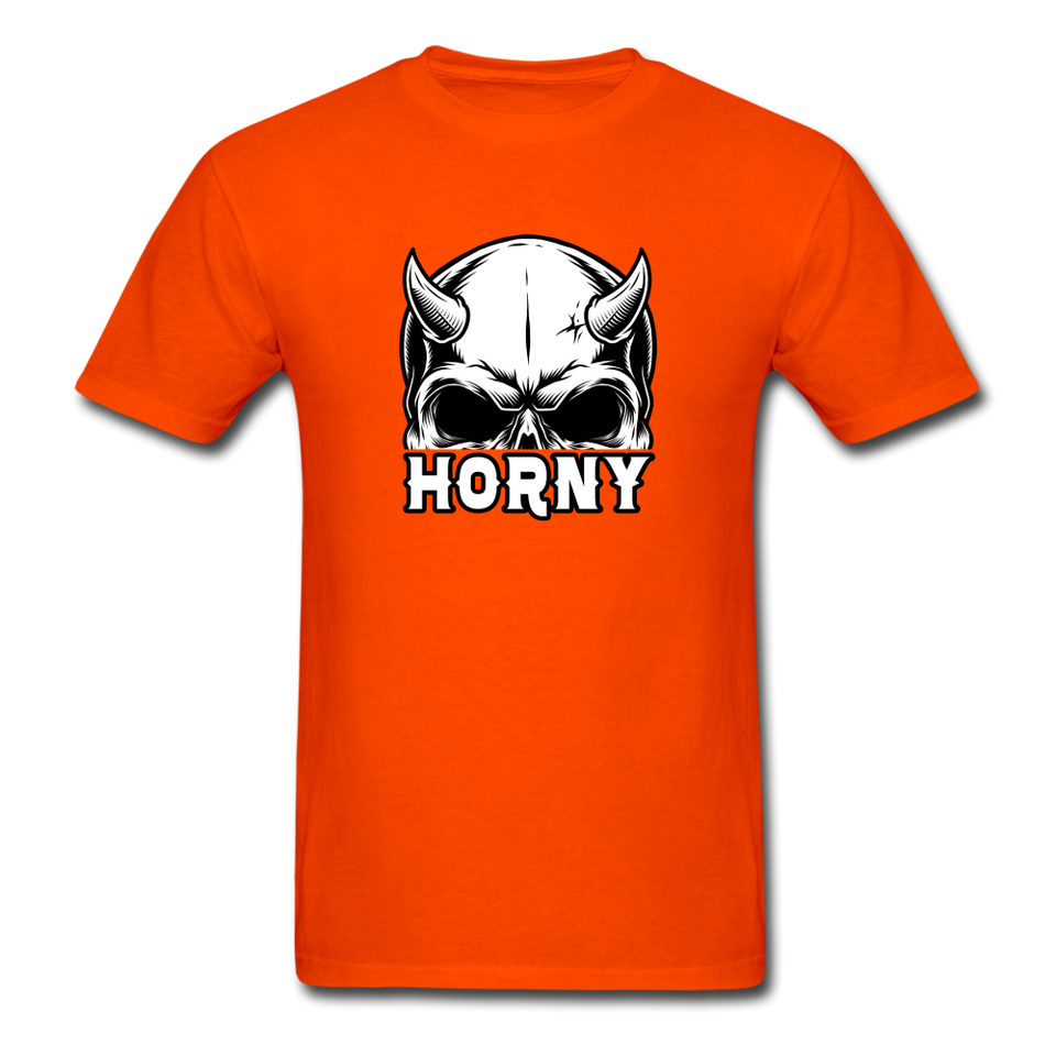 Horny Men's Funny Halloween T-Shirt - orange