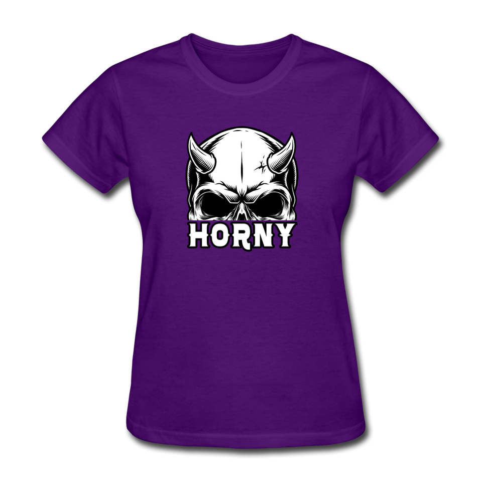 Horny Women's Funny Halloween T-Shirt - purple