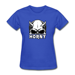 Horny Women's Funny Halloween T-Shirt - royal blue