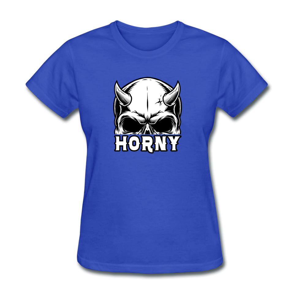 Horny Women's Funny Halloween T-Shirt - royal blue