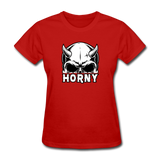 Horny Women's Funny Halloween T-Shirt - red