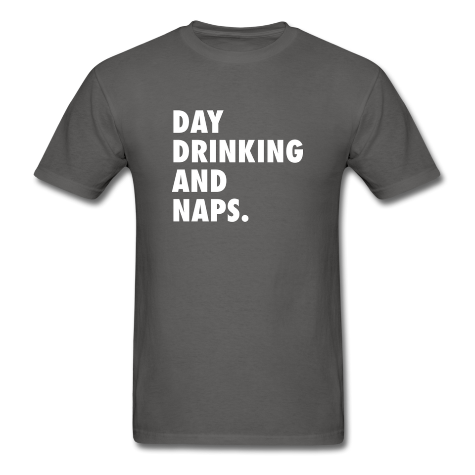 Day Drinking And Naps Men's Funny T-Shirt - charcoal