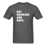 Day Drinking And Naps Men's Funny T-Shirt - charcoal