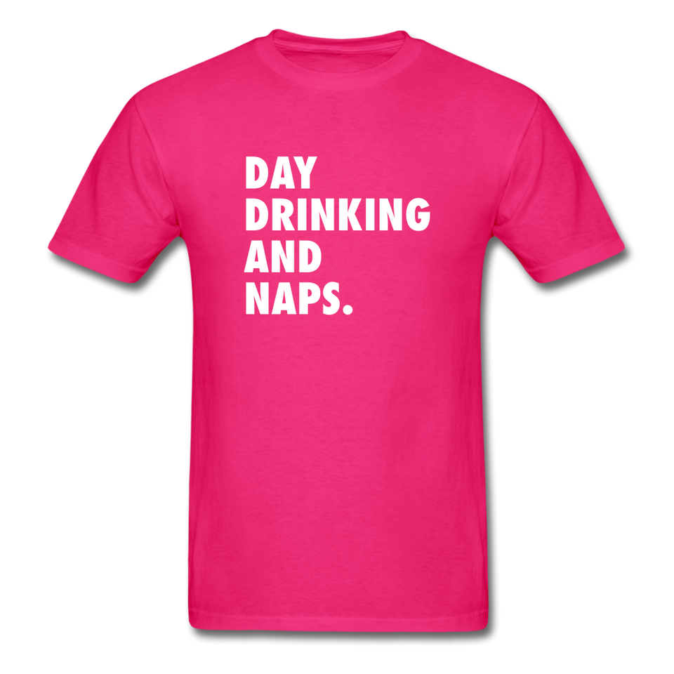 Day Drinking And Naps Men's Funny T-Shirt - fuchsia