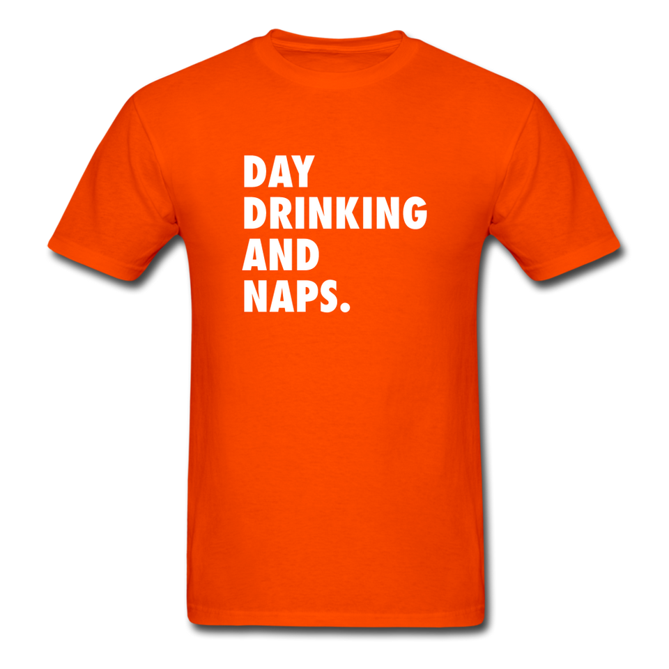 Day Drinking And Naps Men's Funny T-Shirt - orange