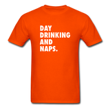 Day Drinking And Naps Men's Funny T-Shirt - orange