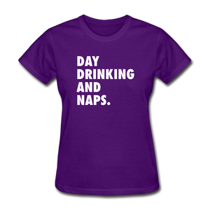 Day Drinking And Naps Women's Funny T-Shirt - purple