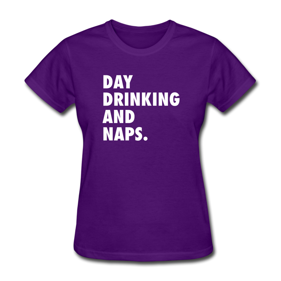 Day Drinking And Naps Women's Funny T-Shirt - purple