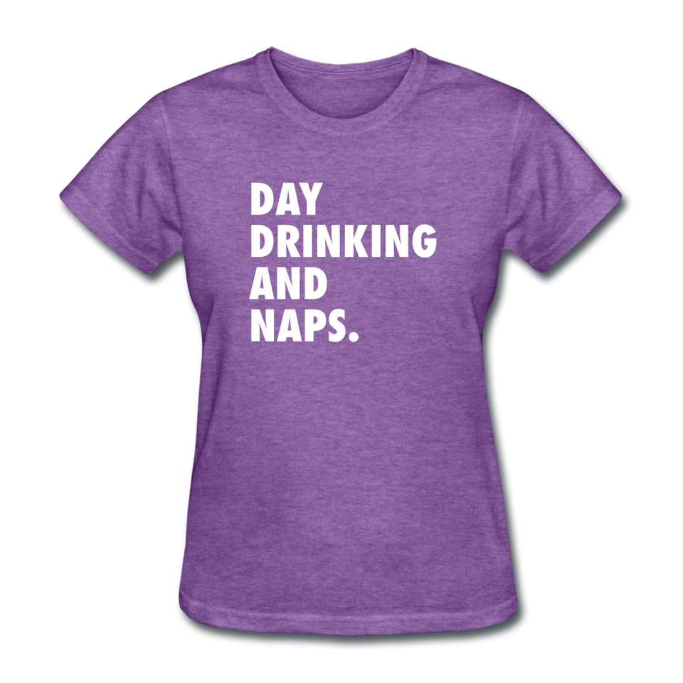 Day Drinking And Naps Women's Funny T-Shirt - purple heather