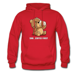 Shh.. Coffee First Hoodie - red