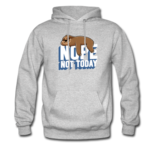 Nope, Not Today Lazy Sloth Hoodie - heather gray