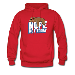 Nope, Not Today Lazy Sloth Hoodie - red