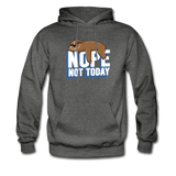 Nope, Not Today Lazy Sloth Hoodie - charcoal gray