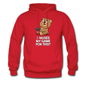I Paused My Game For This Hoodie - red