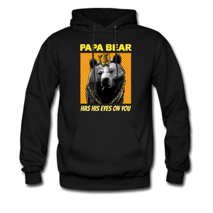 Papa Bear Has His Eyes On You Hoodie - black