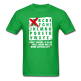 Don't Worry If Plan A Fails There Are 25 More Letters Left Men's Funny T-Shirt - bright green
