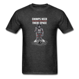 Chimps Need Their Space Men's Funny T-Shirt - heather black