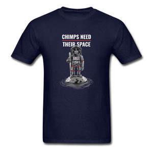Chimps Need Their Space Men's Funny T-Shirt - navy