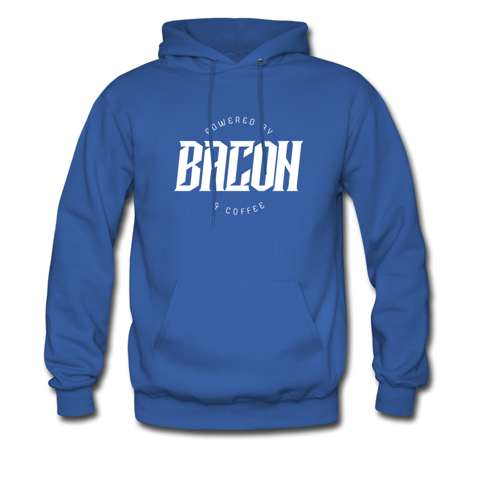 Powered By Bacon & Coffee Hoodie - royal blue