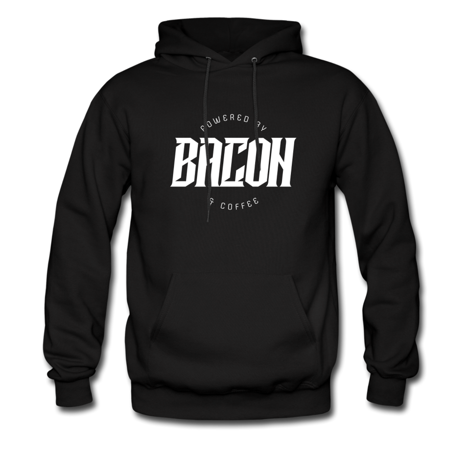 Powered By Bacon & Coffee Hoodie - black