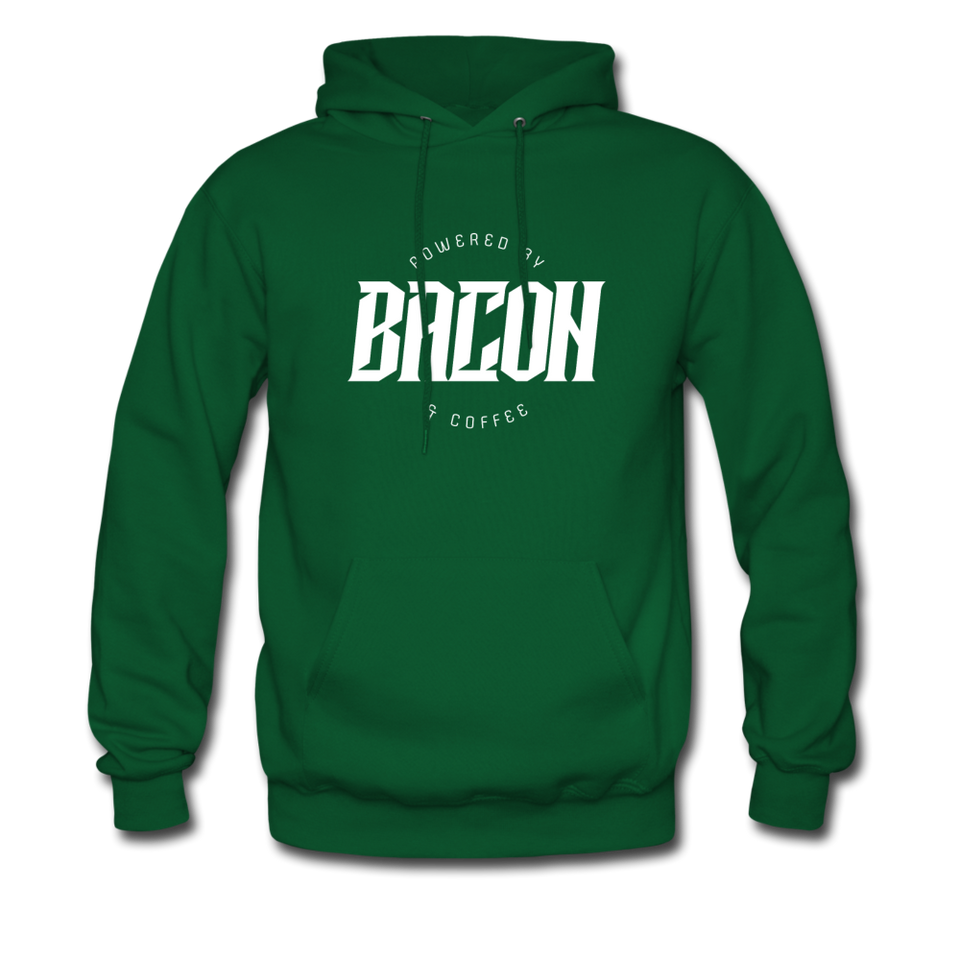 Powered By Bacon & Coffee Hoodie - forest green