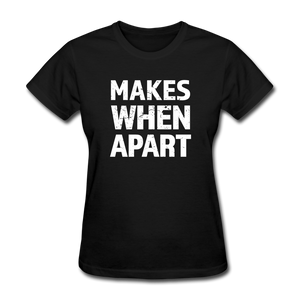 Nothing Makes Sense When We're Apart Couples T-Shirt ("Makes When Apart") - black