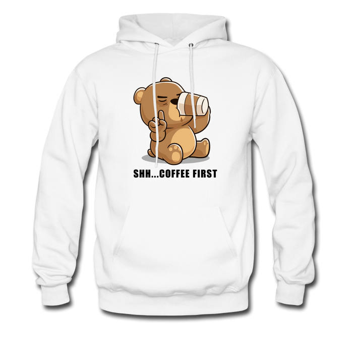 Shh.. Coffee First Hoodie (Light Colors) - white
