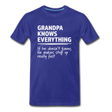 Grandpa Knows Everything Men's Funny T-Shirt (ultra-soft) - royal blue