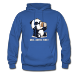 Shh.. Coffee First Panda Hoodie - royal blue